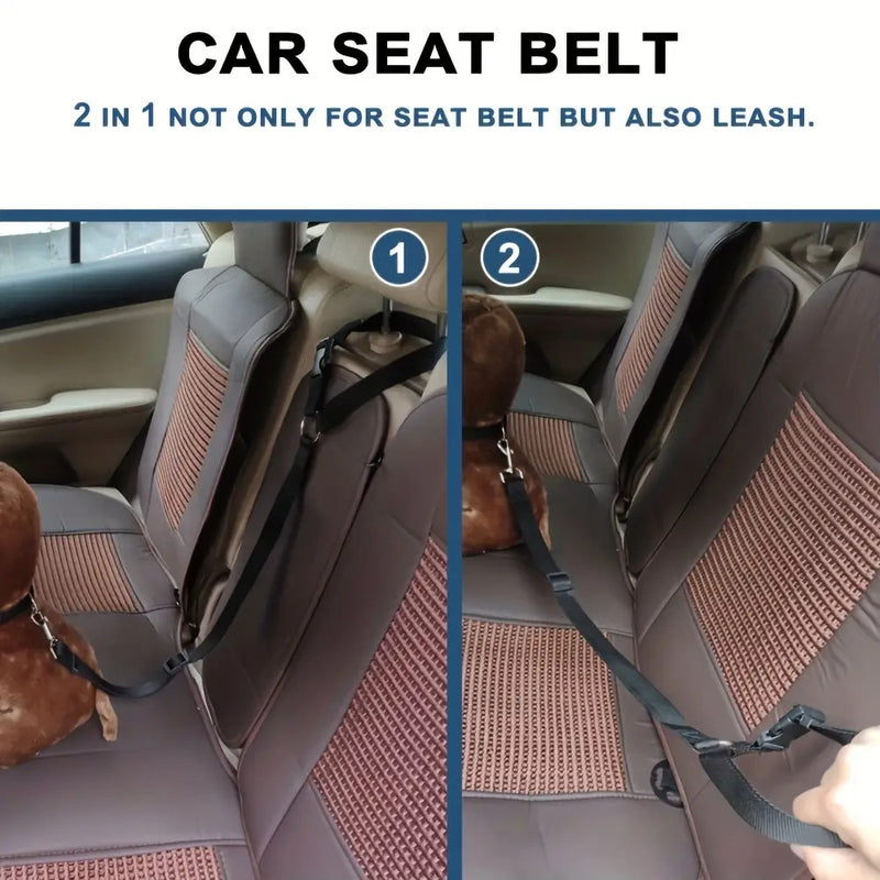 Solid Two-in-one Pet Car Seat Belt Lead Leash BackSeat Safety Belt Adjustable Harness For Kitten Dogs Collar Pet Accessories